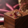 romantic heart cut red garnet stone ring rose gold finish 