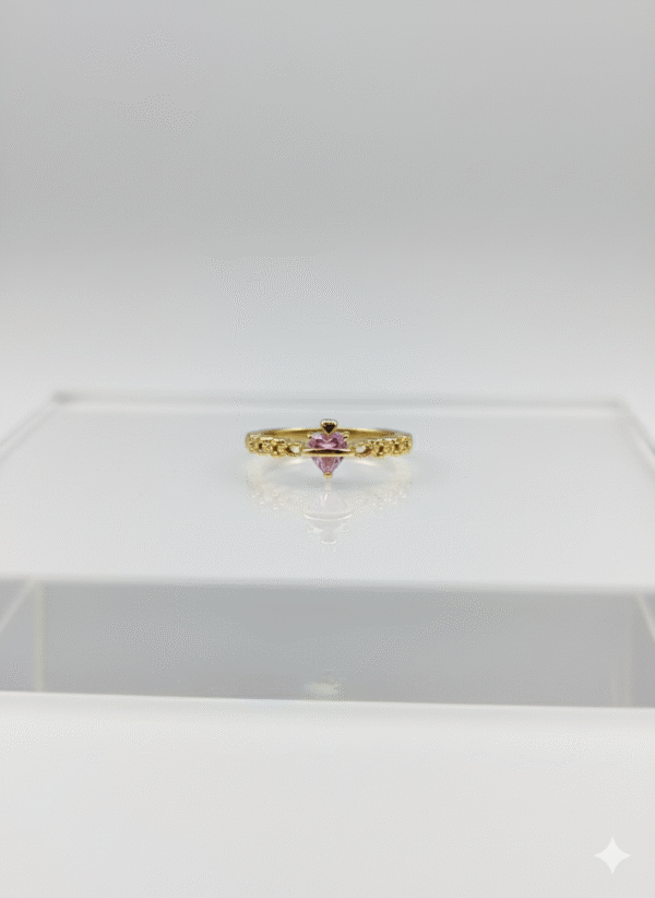 Pink Diamond Heart Ring