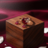 romantic heart cut red garnet stone ring rose gold finish 