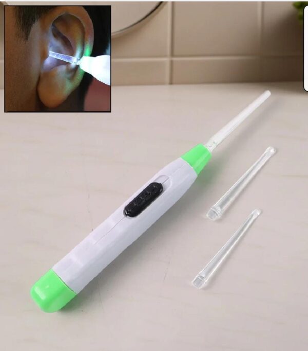 White LED Flashlight Earpick with Tweezer (1 Pc)