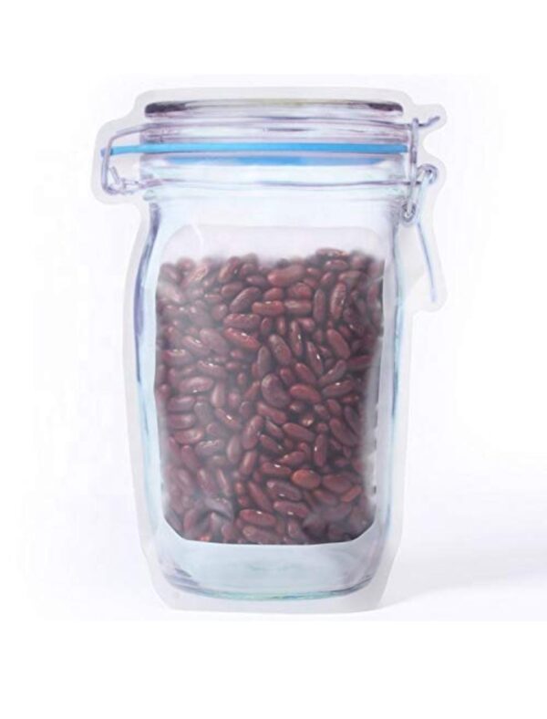 reusable airtight seal plastic food storage mason jar zipper (1000ml)