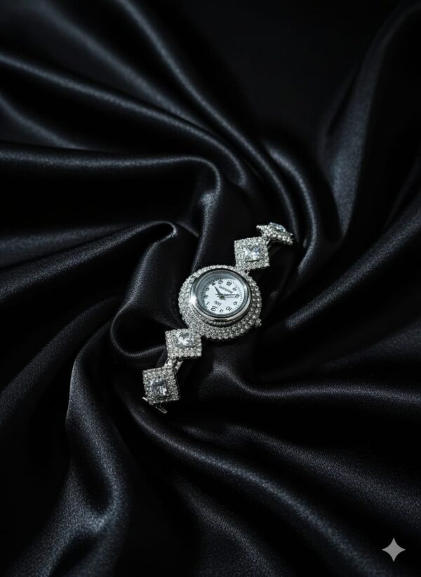 silver diamond watch for women and girls
